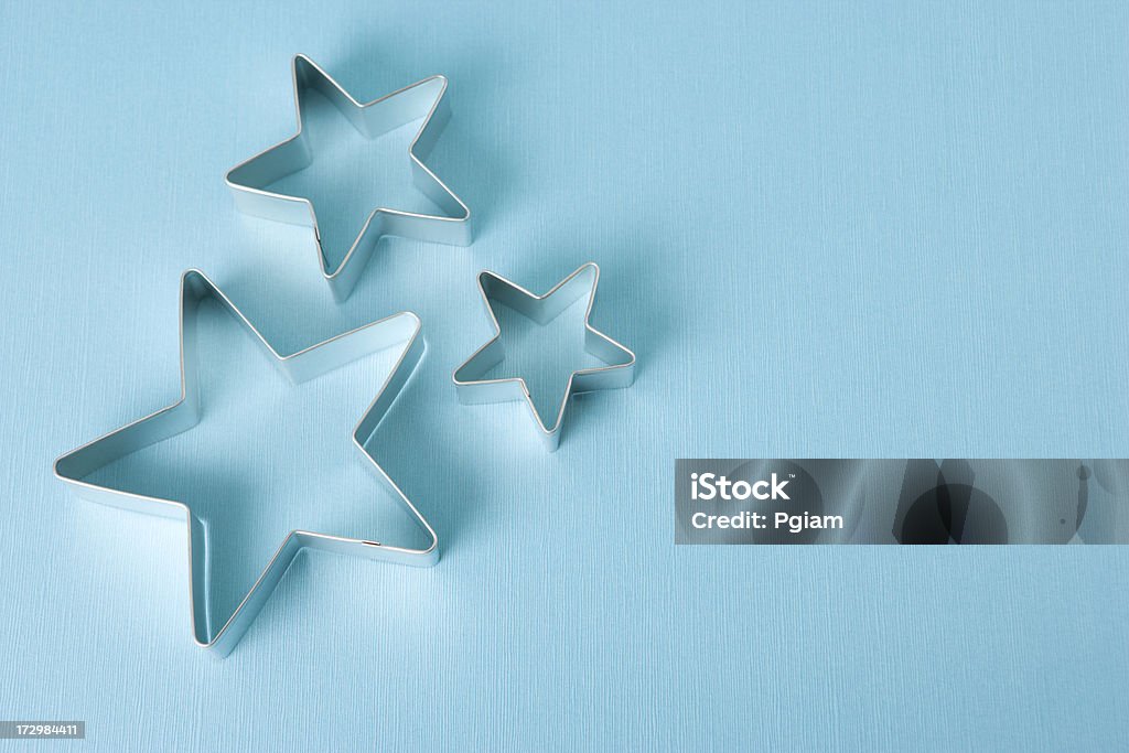 Bolinhos-estrela de contorno em azul - Royalty-free Cortador de Massa de Bolo Foto de stock