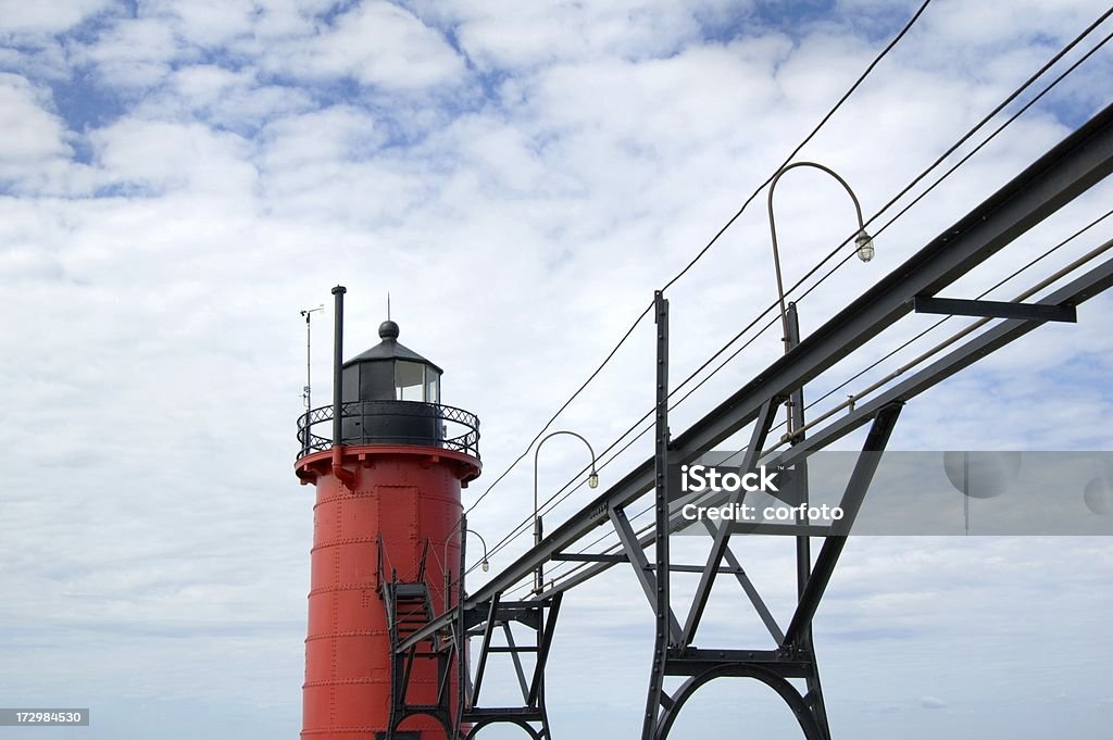 South Haven Light "The South Haven South Pier Light (1903) in South Haven, Michigan, USA" American Culture Stock Photo