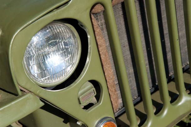 istock Close-Up Vintage Army Jeep Headlight and Grill 172984779