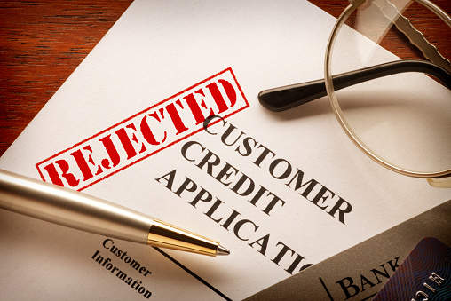 A consumer credit application that has been rejected.