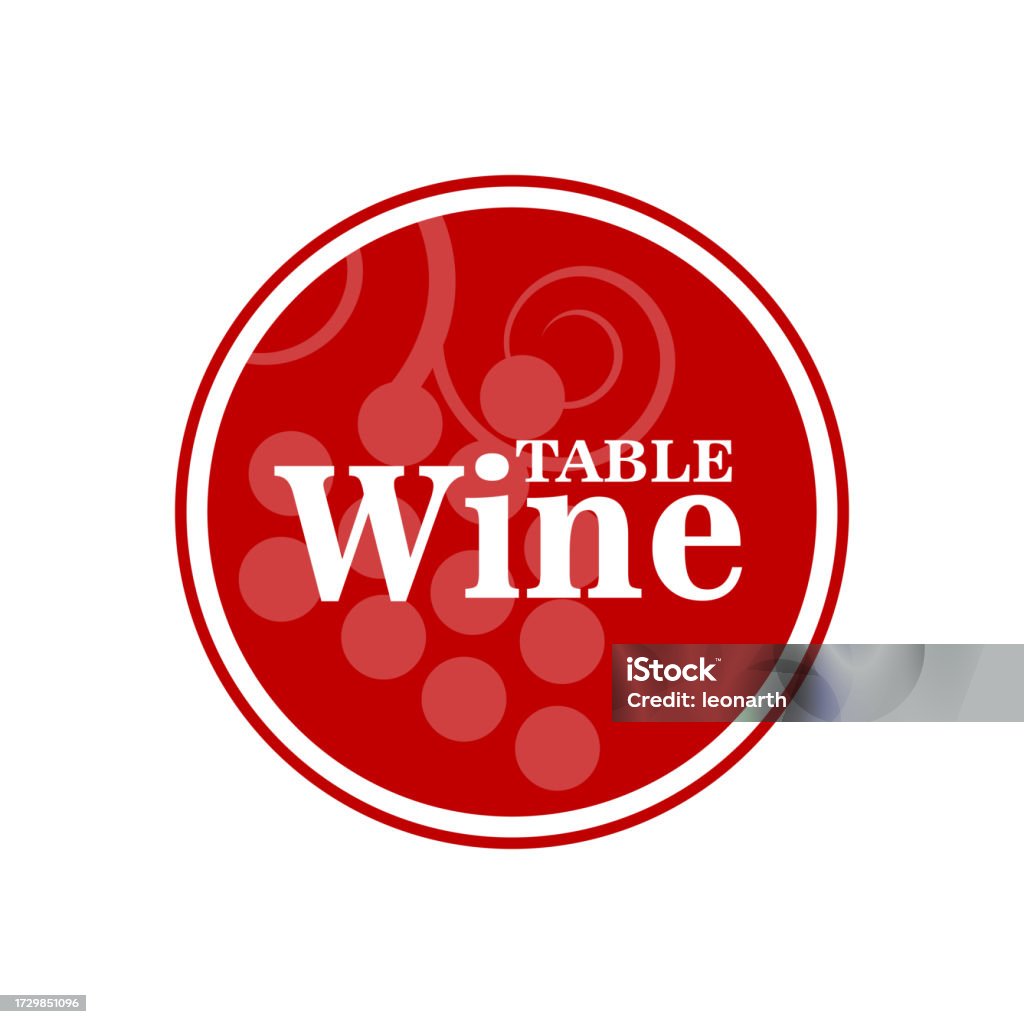 Table Label Sticker Table Wine Label Sticker Round Design Element With Grape Illustration ...