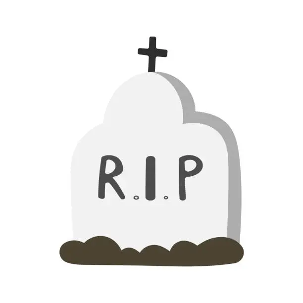 Vector illustration of Illustration of a cemetery mourning sign type one Halloween theme