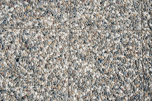 Photo texture of street tiles consists of small stones