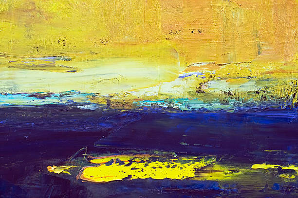 istock Abstract painted blue and yellow  art backgrounds. 172986367