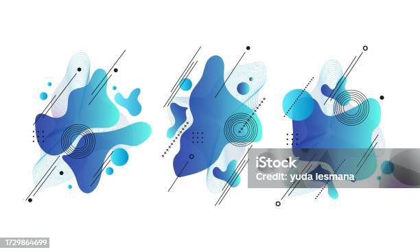 Abstract Wave Lines Background With Liquid Shapes Vector Elements ...