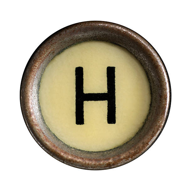 появление ключи - letter h typewriter key typewriter old стоковые фото и изображения