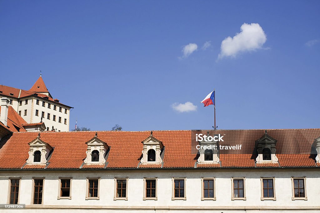 Bandiera della Repubblica Ceca over del Senato - Foto stock royalty-free di Palazzo del Parlamento