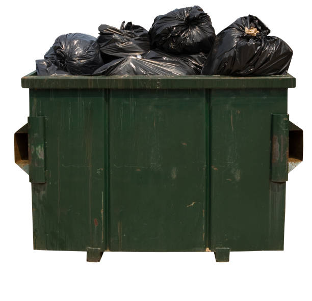 Dumpster with clipping path "Dumpster isolated on white background with an accurate clipping path. Simply activate the path, transform it in a selection and copy it into your design." overflowing dumpster stock pictures, royalty-free photos & images