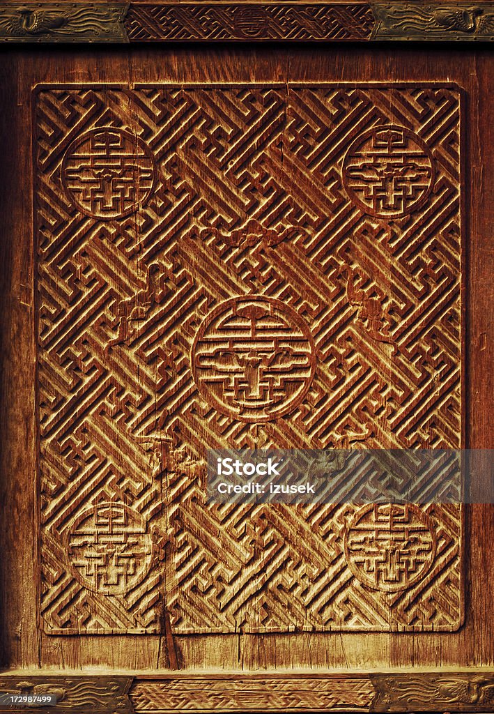 Antigua puerta china detalle - Foto de stock de Anticuado libre de derechos