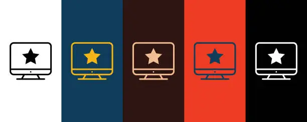 Vector illustration of Monitor icon for web and mobile