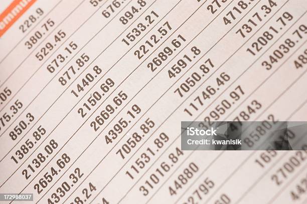 Foto de Números E Finanças e mais fotos de stock de Cifras Financeiras - Cifras Financeiras, Conceito, Documento