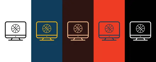 Vector illustration of Monitor icon for web and mobile