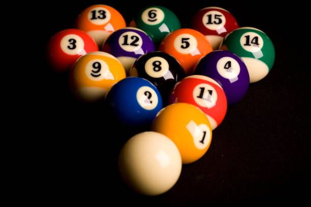 istock Pool balls, close-up in random arrangement 172988595