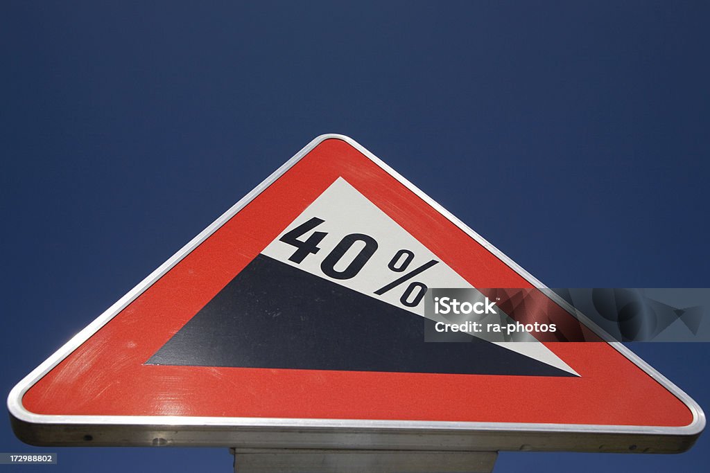 Steep hill sign Danger Stock Photo