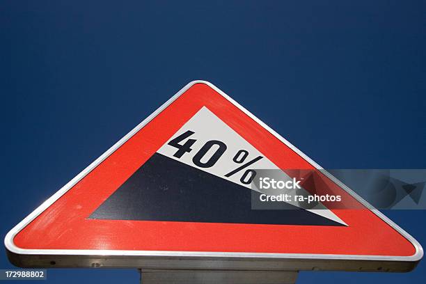 Steep Hill Sign Stock Photo - Download Image Now - Danger, Gradient Sign, Highway