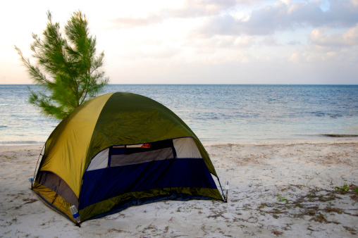 Camping on beach at sunset in Grand Cayman.SEE MORE OF MY BEACH IMAGES HERE: