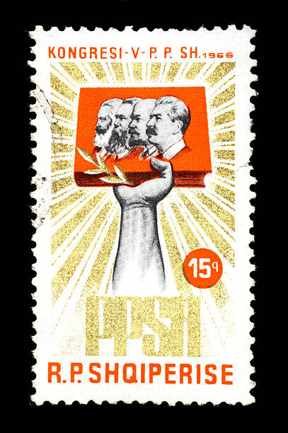 Post stamp from the former Eastern Europe  friedrich engels stock pictures, royalty-free photos & images