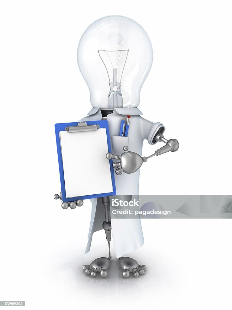 Bombilla robot científico - Foto de stock de Bolsillo - Accesorio personal libre de derechos