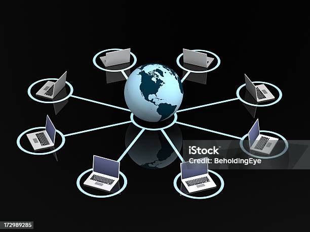 Laptop Network Xxl Stock Photo - Download Image Now - Computer, Illustration, Arrangement