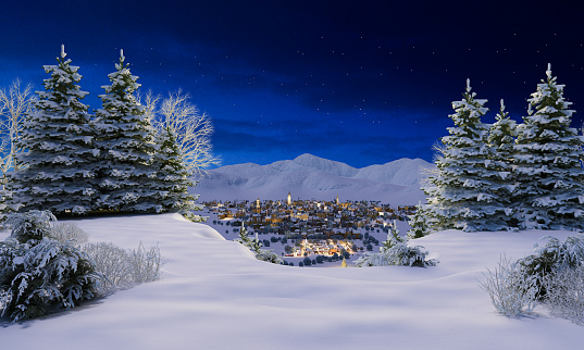 3d rendering of a winter landscape