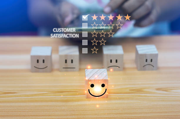 istock Users rate their service experience on the online application for a customer satisfaction survey concept. 1729895188