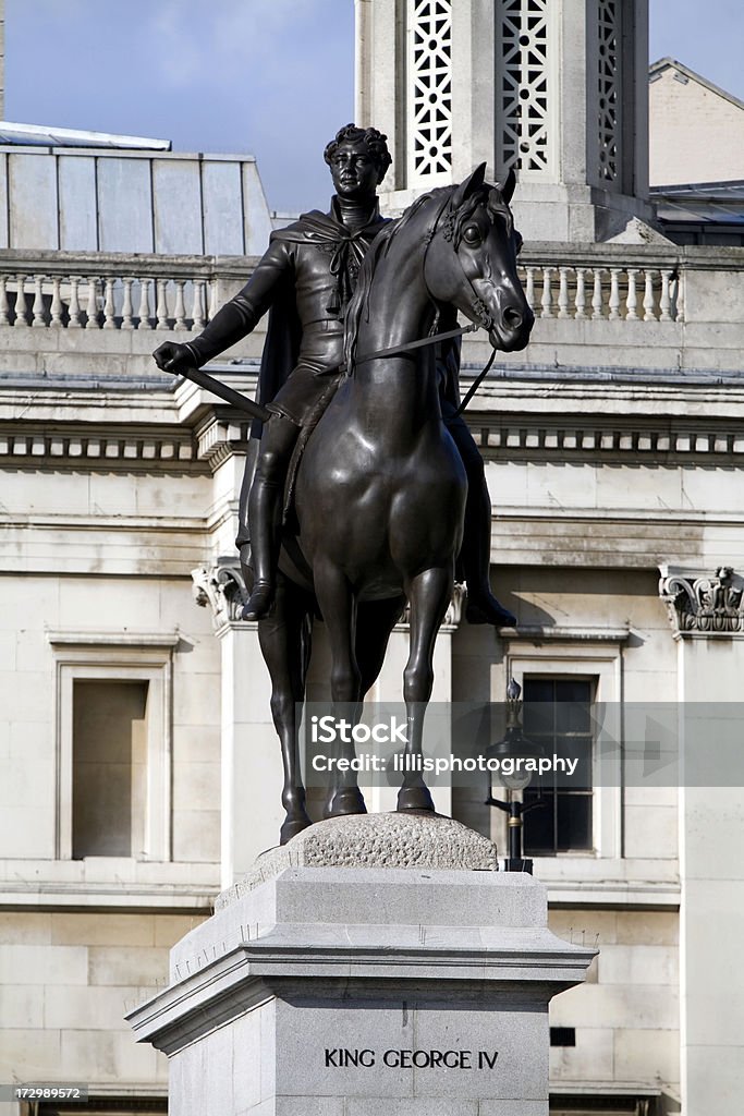 King George Statua Trafalguar Square - Zbiór zdjęć royalty-free (Anglia)