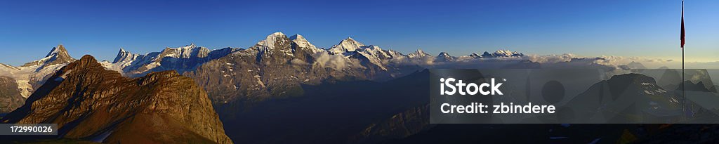 Monte Eiger ao pôr-do-sol - Foto de stock de Alpes europeus royalty-free