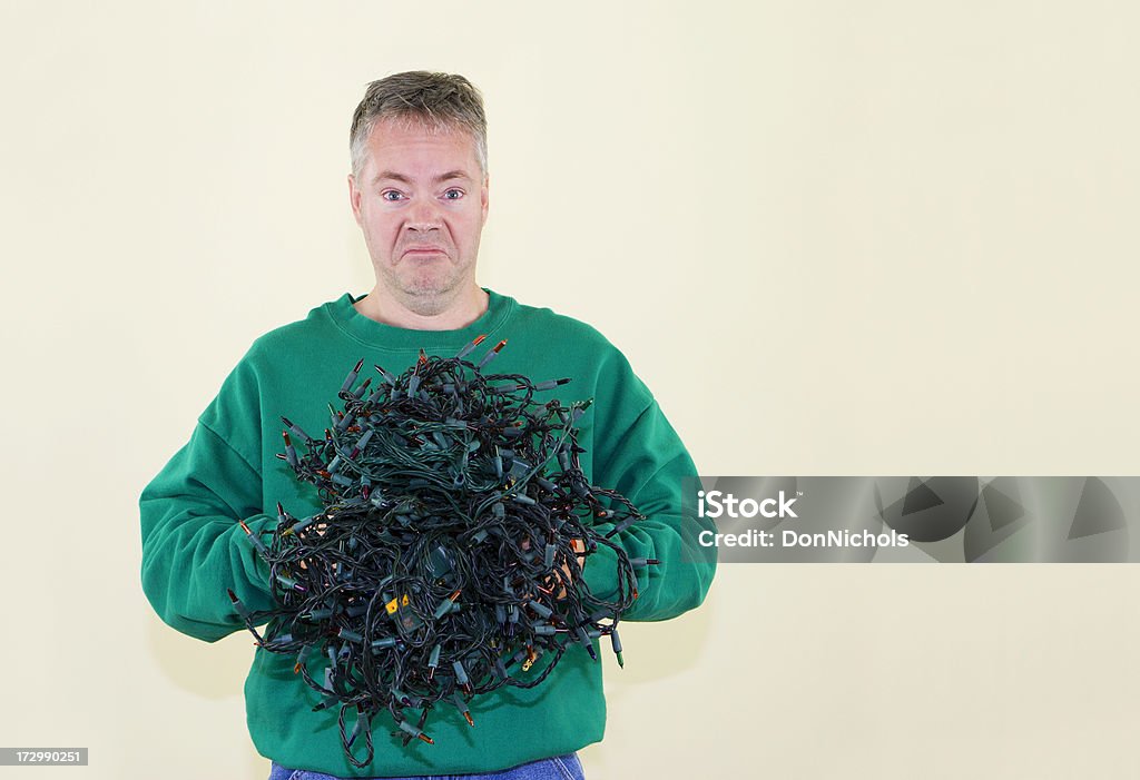 Homem estressado de Natal - Foto de stock de Embaraçado royalty-free