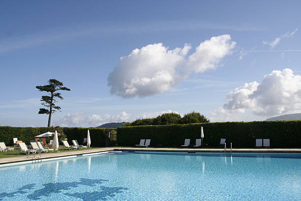 Luxury swimming pool. stock photo