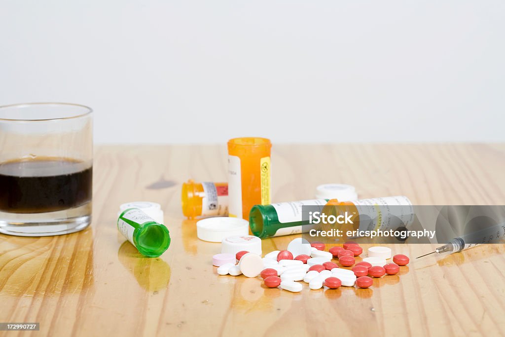 Fármacos seringa e álcool - Royalty-free Abuso de Droga Foto de stock