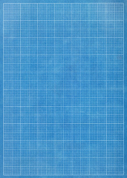blueprint grid papier - technische zeichnung stock-fotos und bilder