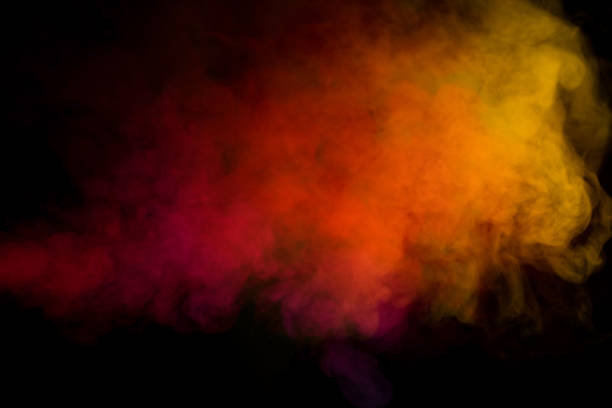 istock Yellow steam on a black background. 1729911827