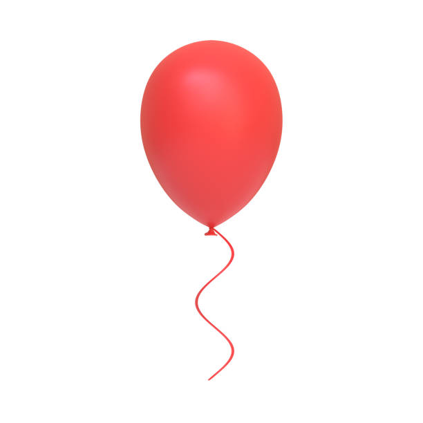 istock Red air balloon isolated on white background 1729912388