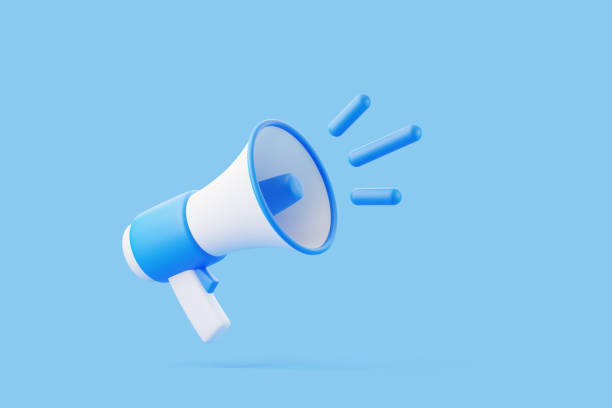 istock Cartoon megaphones on blue background 1729913500