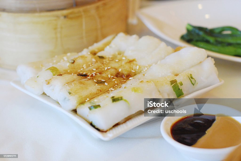 Hong Kong Dim Sum: Camarões frescos em arroz Rolo de Noodle - Royalty-free A Vapor Foto de stock