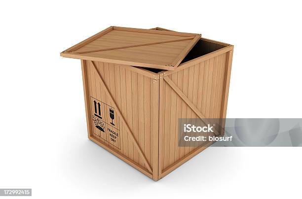 Wodden Crate Stock Photo - Download Image Now - Crate, White Background, Wood - Material