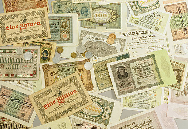 niemiecki inflacja pieniędzy z 1920 - wertlos zdjęcia i obrazy z banku zdjęć