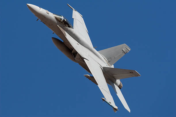 Military Jet Overhead stock photo