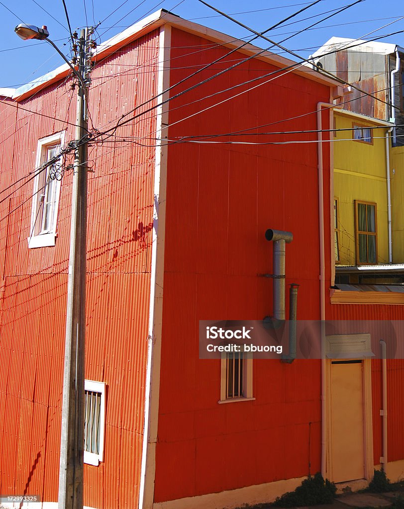 Red house à Valparaiso - Photo de Amérique du Sud libre de droits