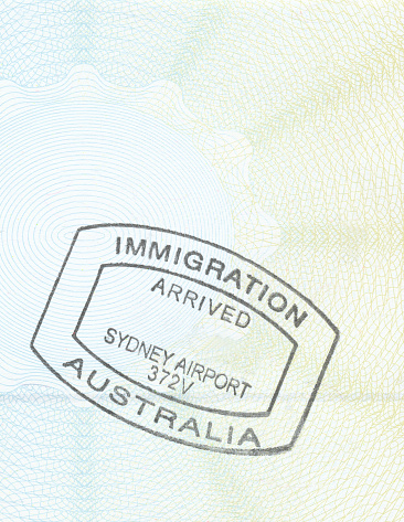 Australian Immigration stamp in Republic of South Africa passport