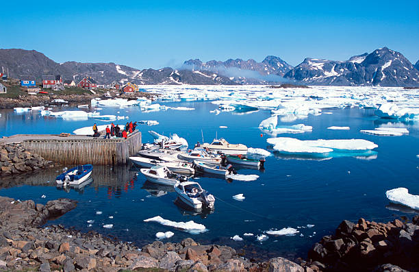 Docked boats in Kulusuk harbor (Greenland)More images of same photographer in lightbox:
