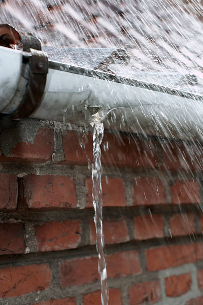 Leaking gutter stock photo