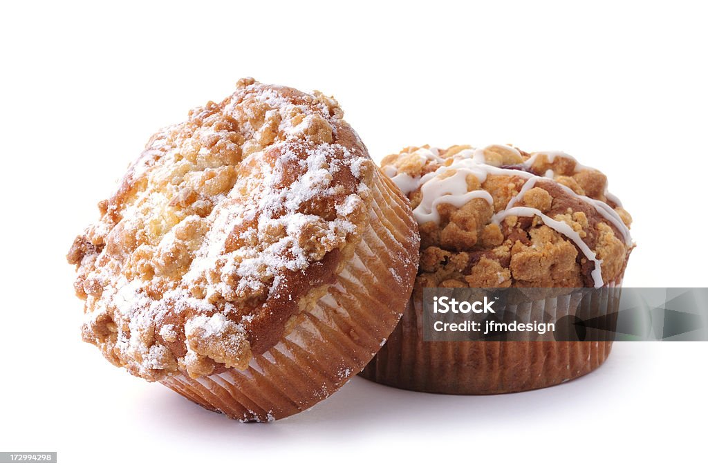 Muffin deliziosi su bianco - Foto stock royalty-free di Alimentazione non salutare