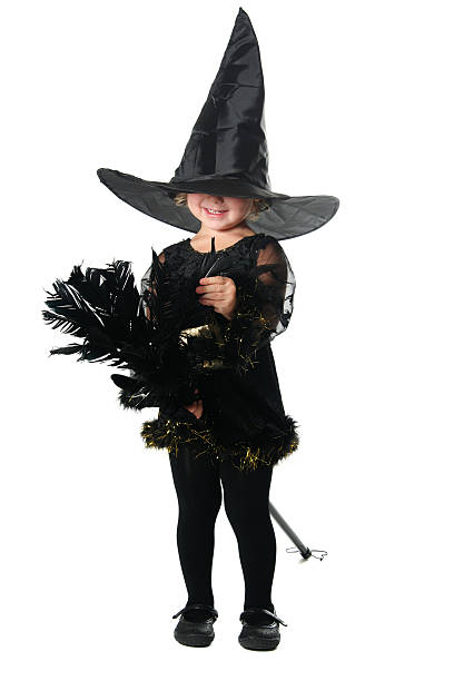 Adorable little girl dressed like a with for Halloween