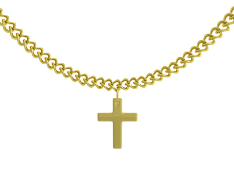 Gold chain with cross pendant