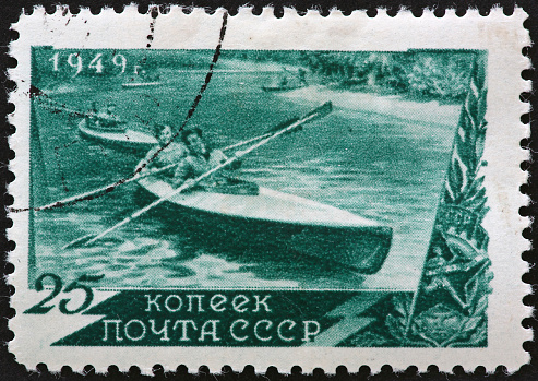 1949 Russian kayak racing.