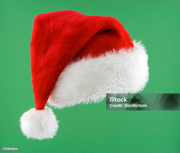 Santa Hat Isolated Stock Photo - Download Image Now - Santa Hat, Christmas, Hat