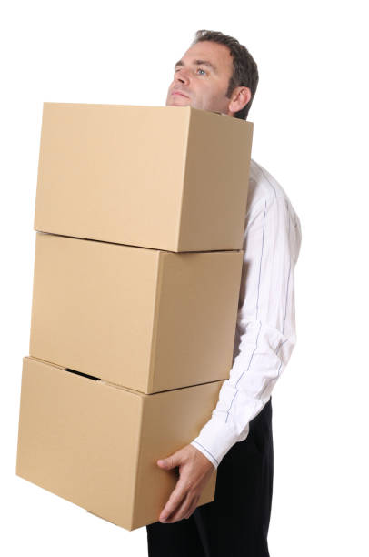 hombre con cajas - male1 fotografías e imágenes de stock