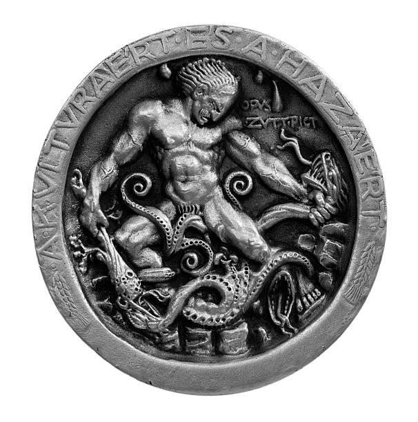 istock Silver medal of Hercules slaying the Hydra 172995682