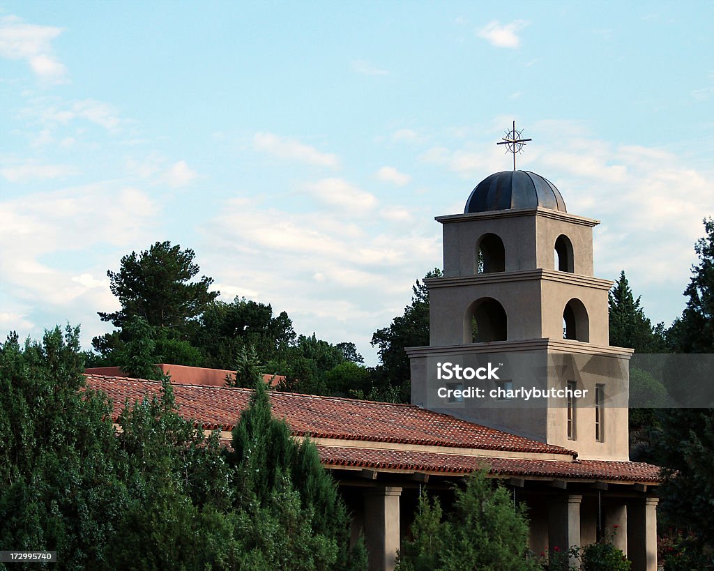 Church Dome and Belltower Church dome and belltower amid evergreen trees.See my other related images. Arizona Stock Photo